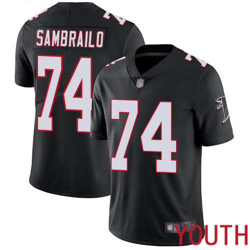 Atlanta Falcons Limited Black Youth Ty Sambrailo Alternate Jersey NFL Football #74 Vapor Untouchable->youth nfl jersey->Youth Jersey